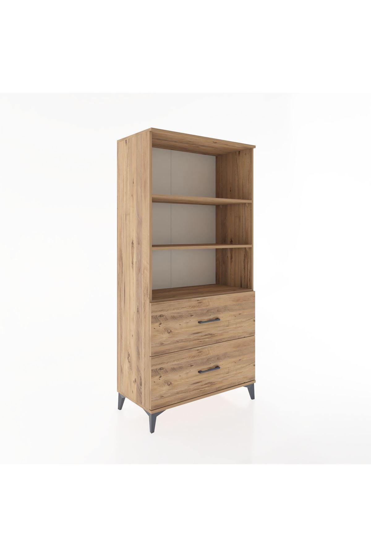 Hyperion Dolap 3 Raflı 2 Çekmeceli 88x44x182 - S57M049V9B