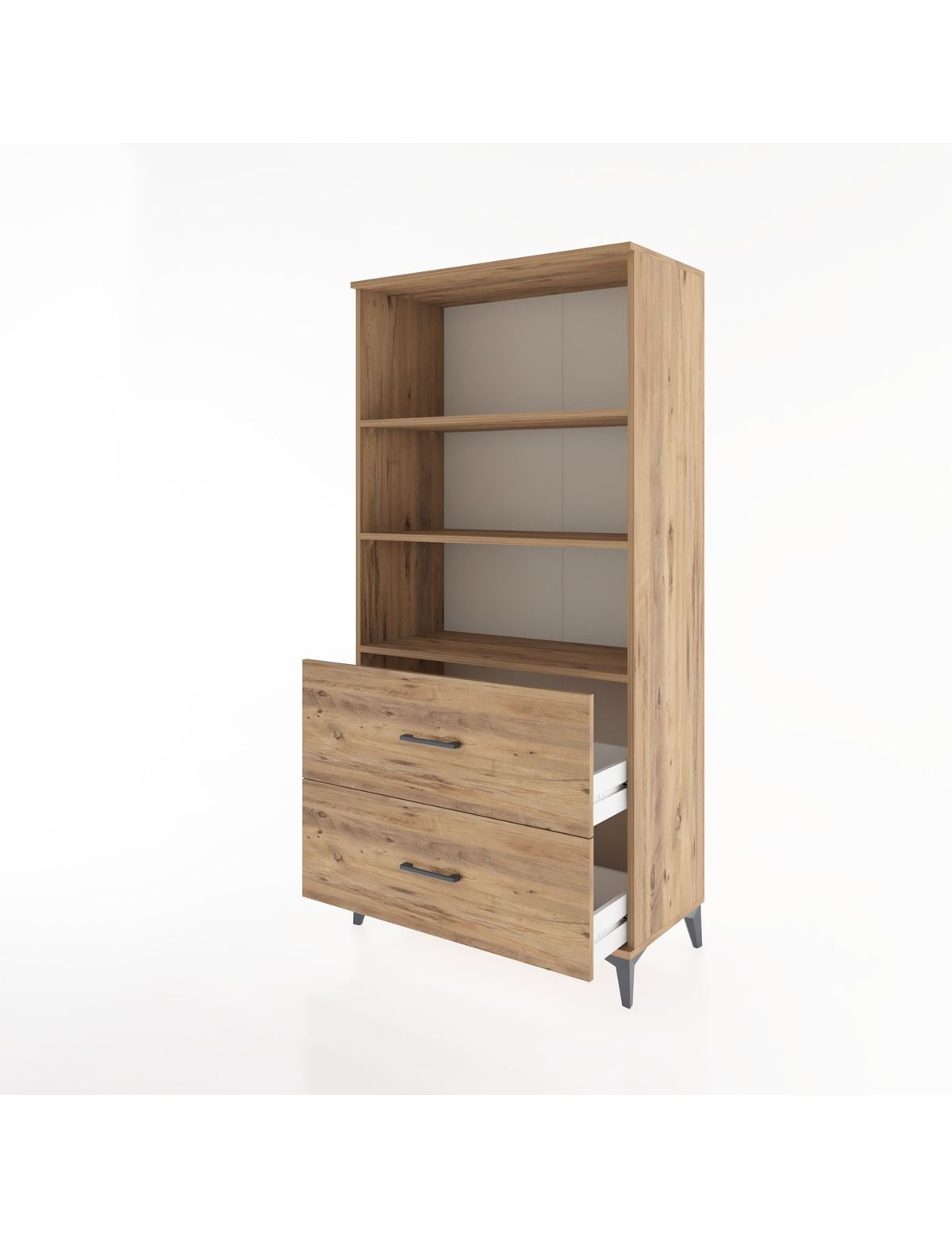 Hyperion Dolap 3 Raflı 2 Çekmeceli 88x44x182 - S57M049V9B