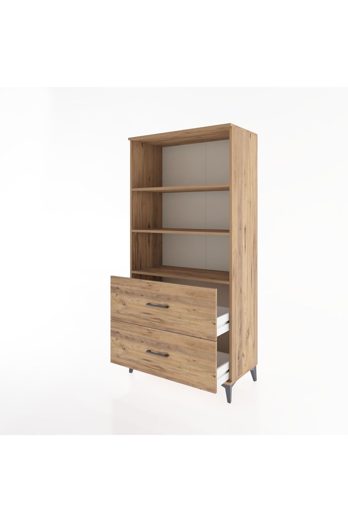 Hyperion Dolap 3 Raflı 2 Çekmeceli 88x44x182 - S57M049V9B