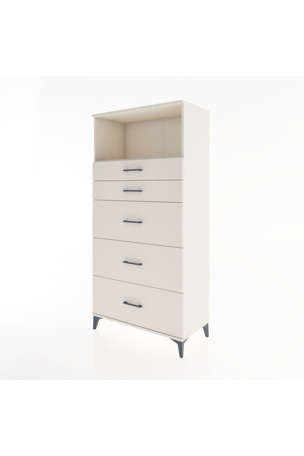 Hyperion Dolap Tek Raflı 5 Çekmeceli 88x44x182 - S57M050V1B