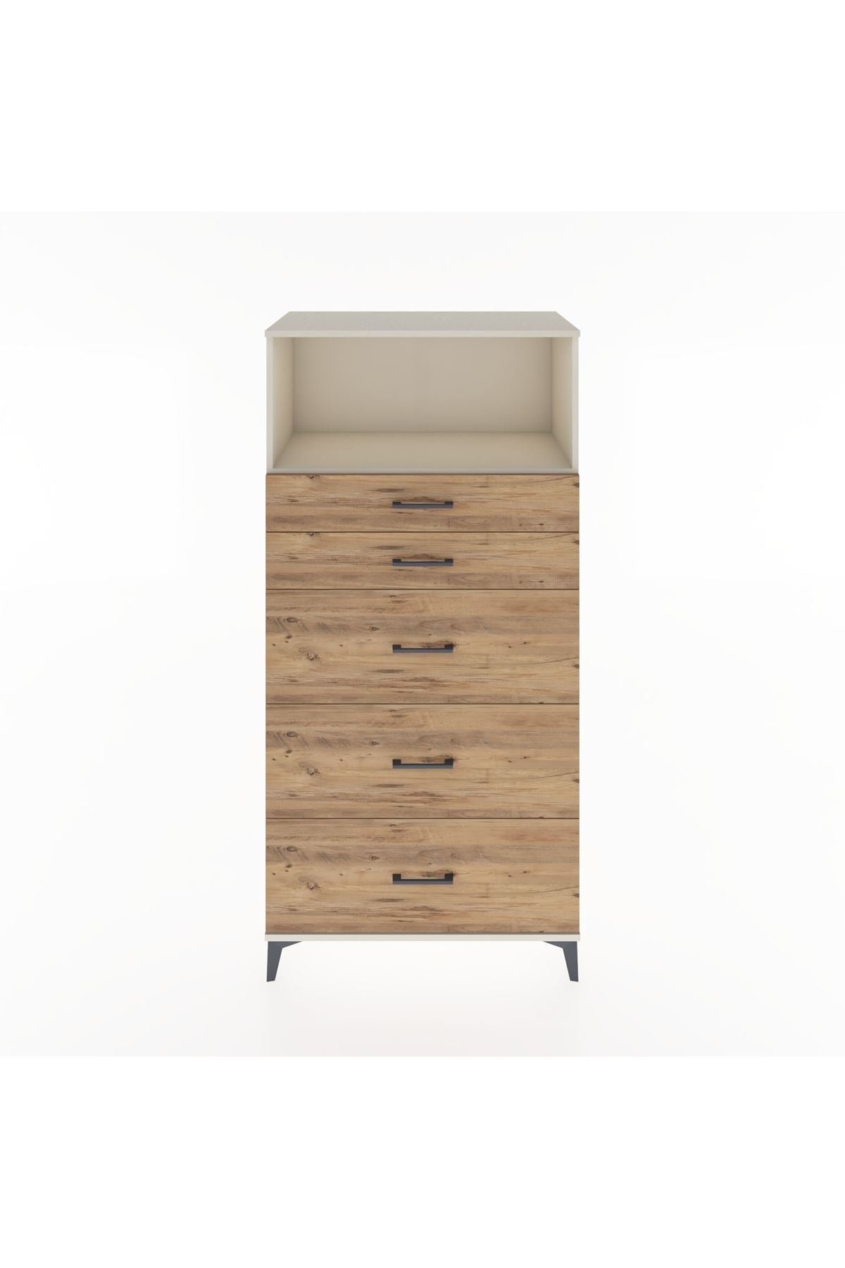 Hyperion Dolap Tek Raflı 5 Çekmeceli 88x44x182 - S57M050V3B
