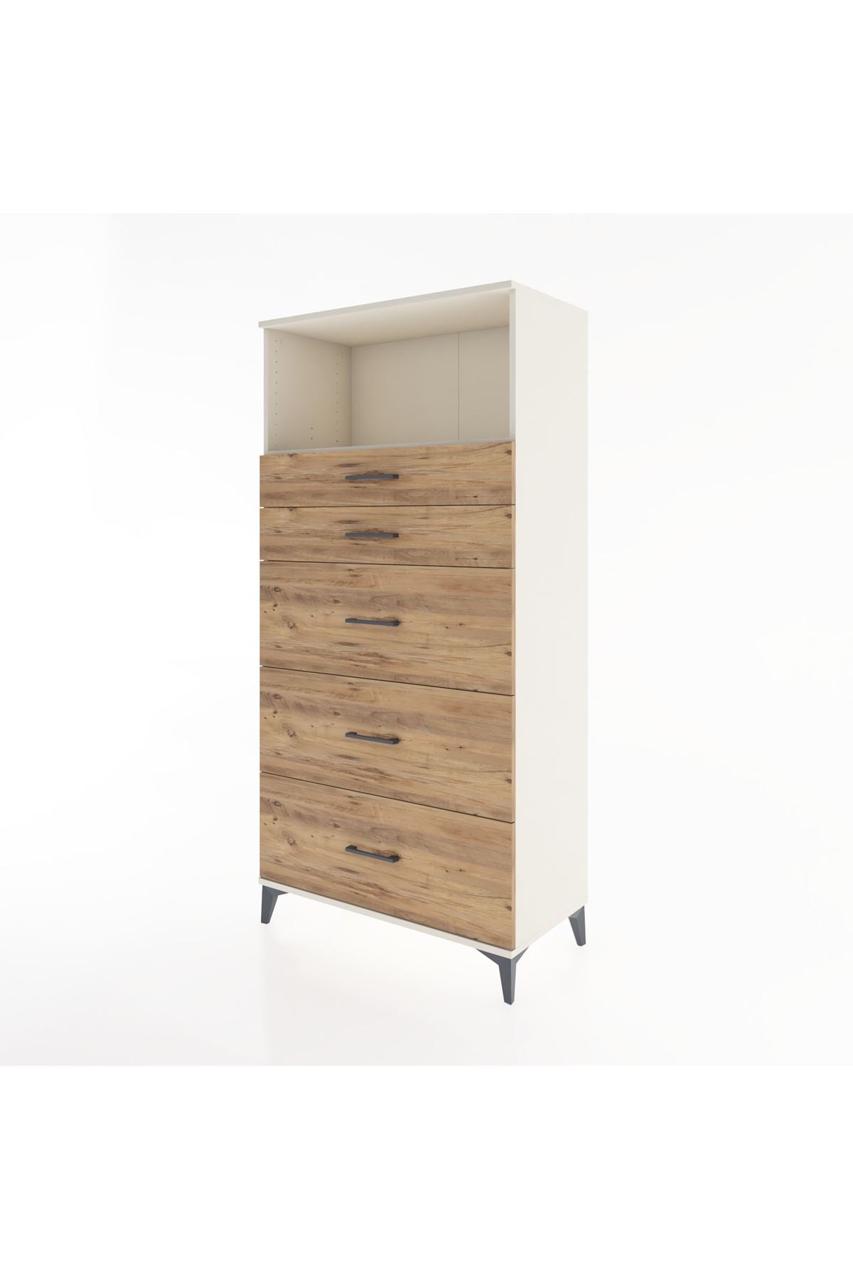 Hyperion Dolap Tek Raflı 5 Çekmeceli 88x44x182 - S57M050V3B