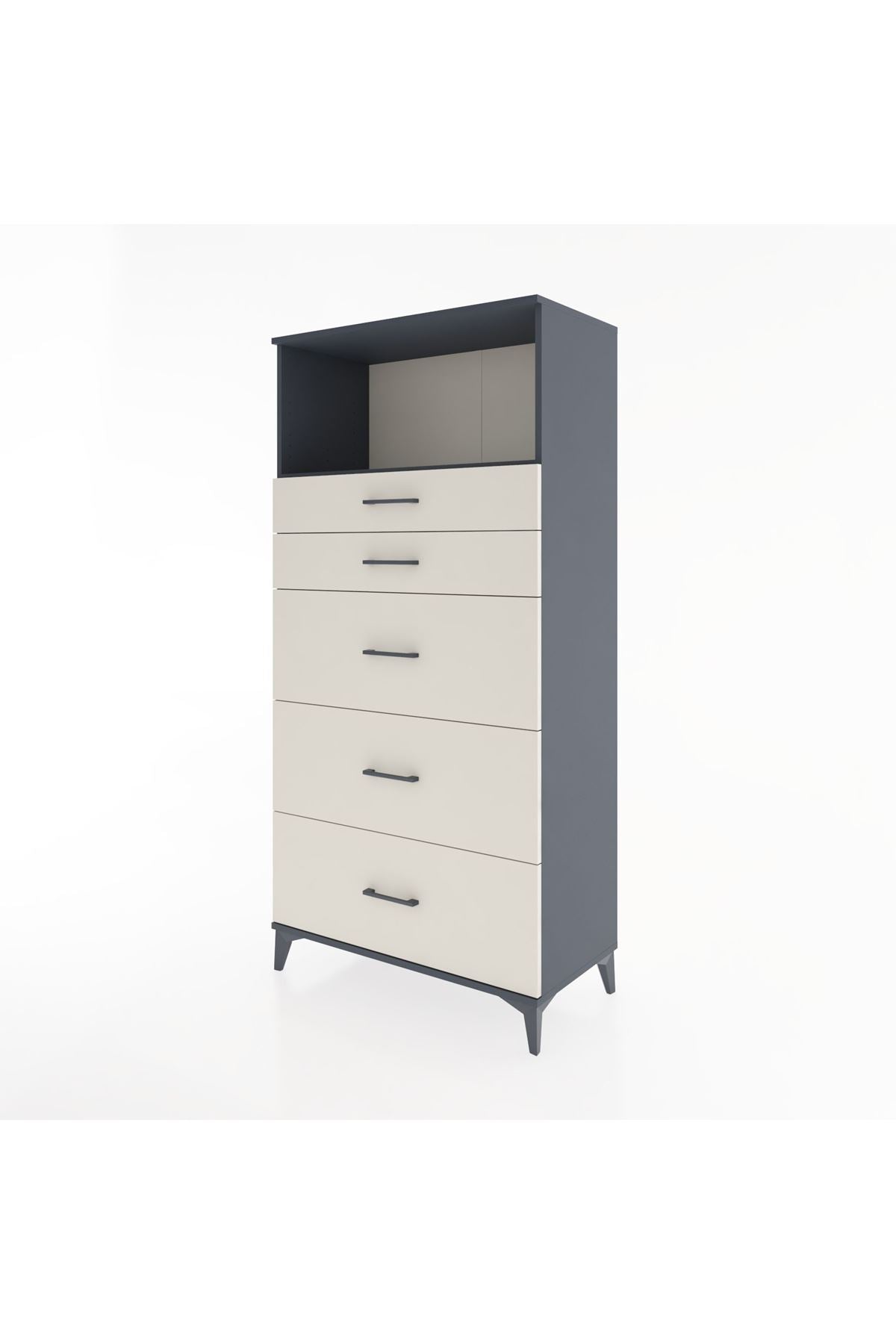 Hyperion Dolap Tek Raflı 5 Çekmeceli 88x44x182 - S57M050V4B