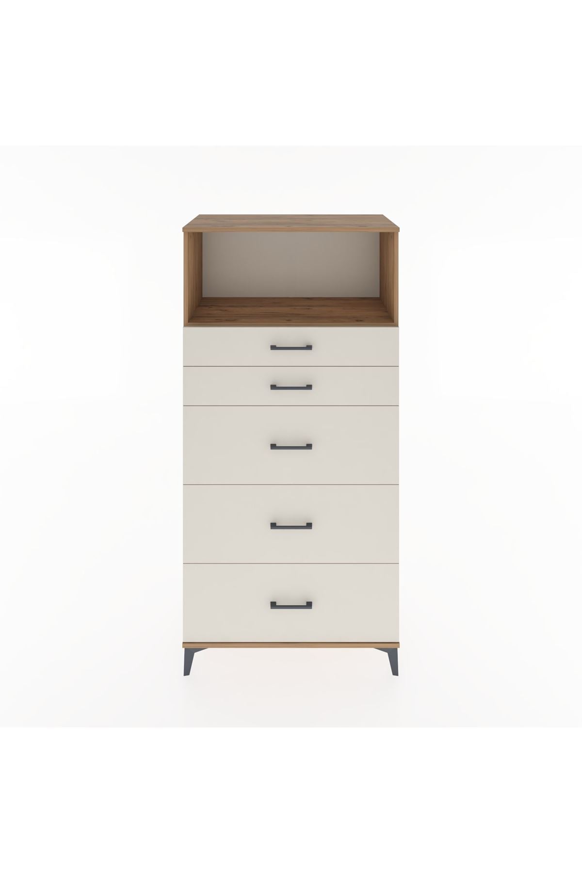Hyperion Dolap Tek Raflı 5 Çekmeceli 88x44x182 - S57M050V7B
