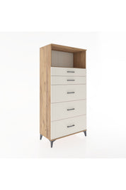 Hyperion Dolap Tek Raflı 5 Çekmeceli 88x44x182 - S57M050V7B