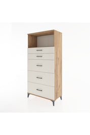 Hyperion Dolap Tek Raflı 5 Çekmeceli 88x44x182 - S57M050V7B