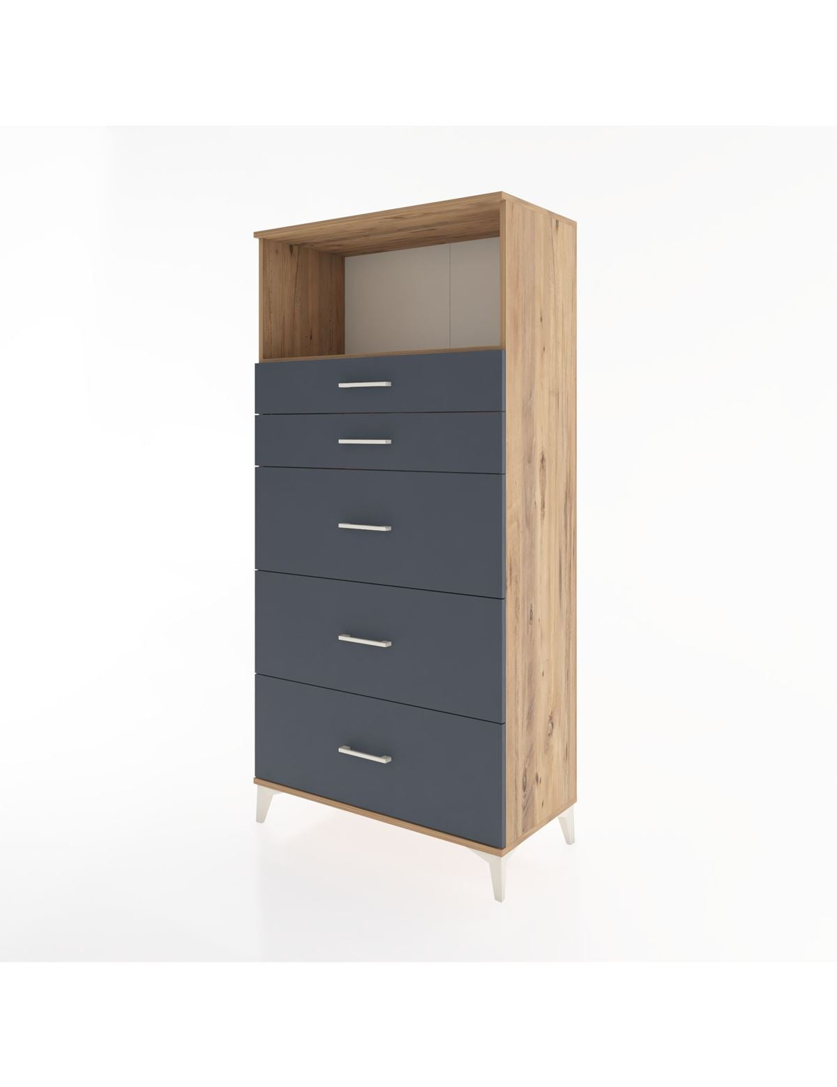 Hyperion Dolap Tek Raflı 5 Çekmeceli 88x44x182 - S57M050V8B