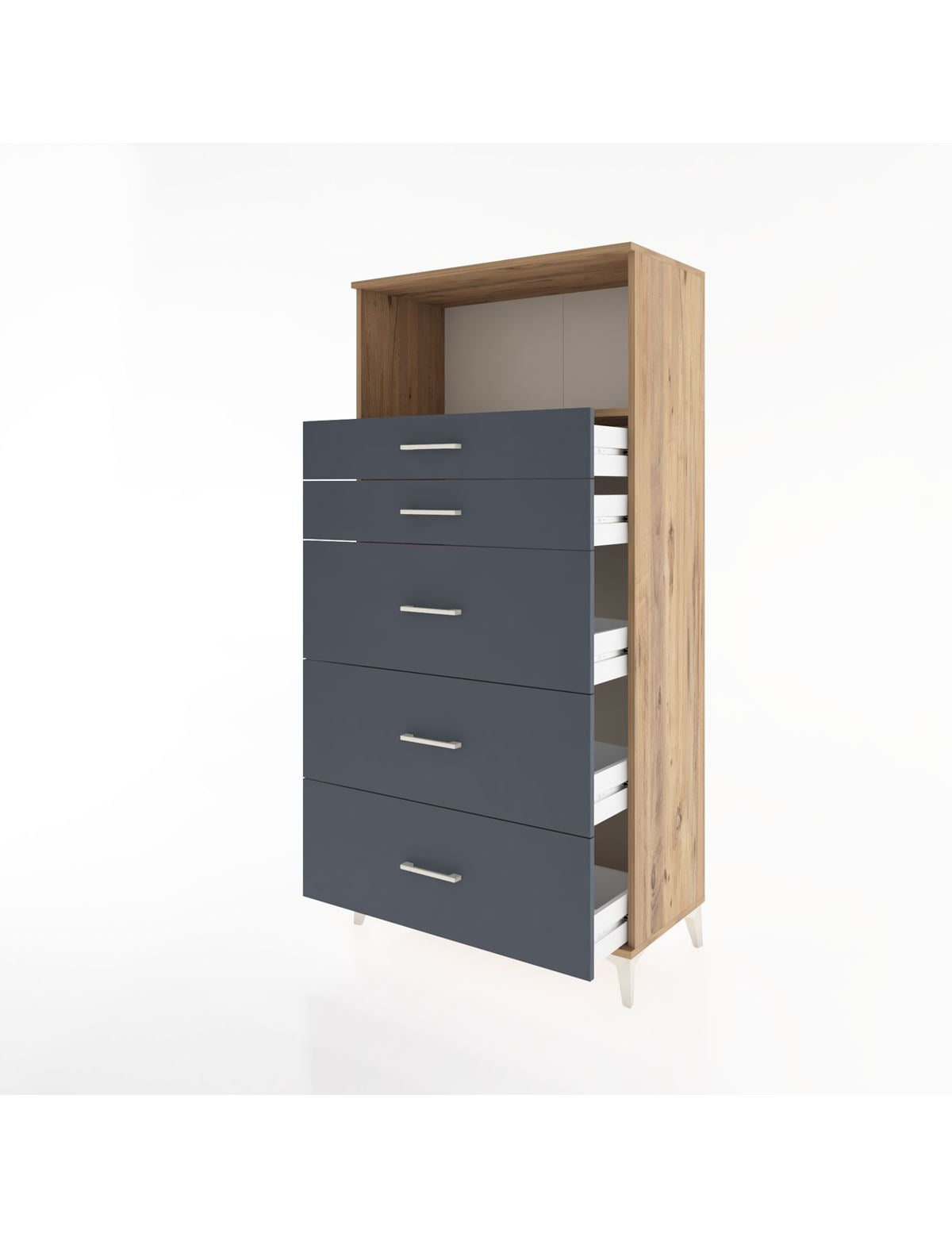 Hyperion Dolap Tek Raflı 5 Çekmeceli 88x44x182 - S57M050V8B