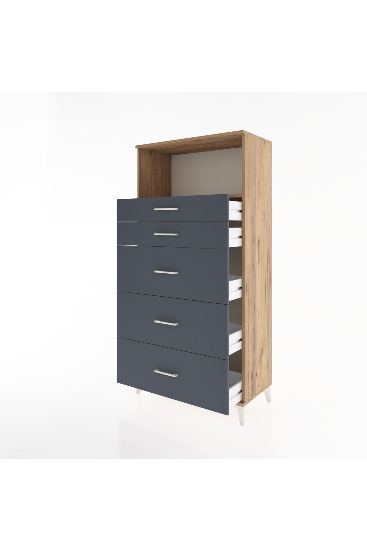 Hyperion Dolap Tek Raflı 5 Çekmeceli 88x44x182 - S57M050V8B
