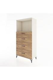 Hyperion Dolap Tek Raflı 4 Çekmeceli 88x44x182 - S57M051V3B