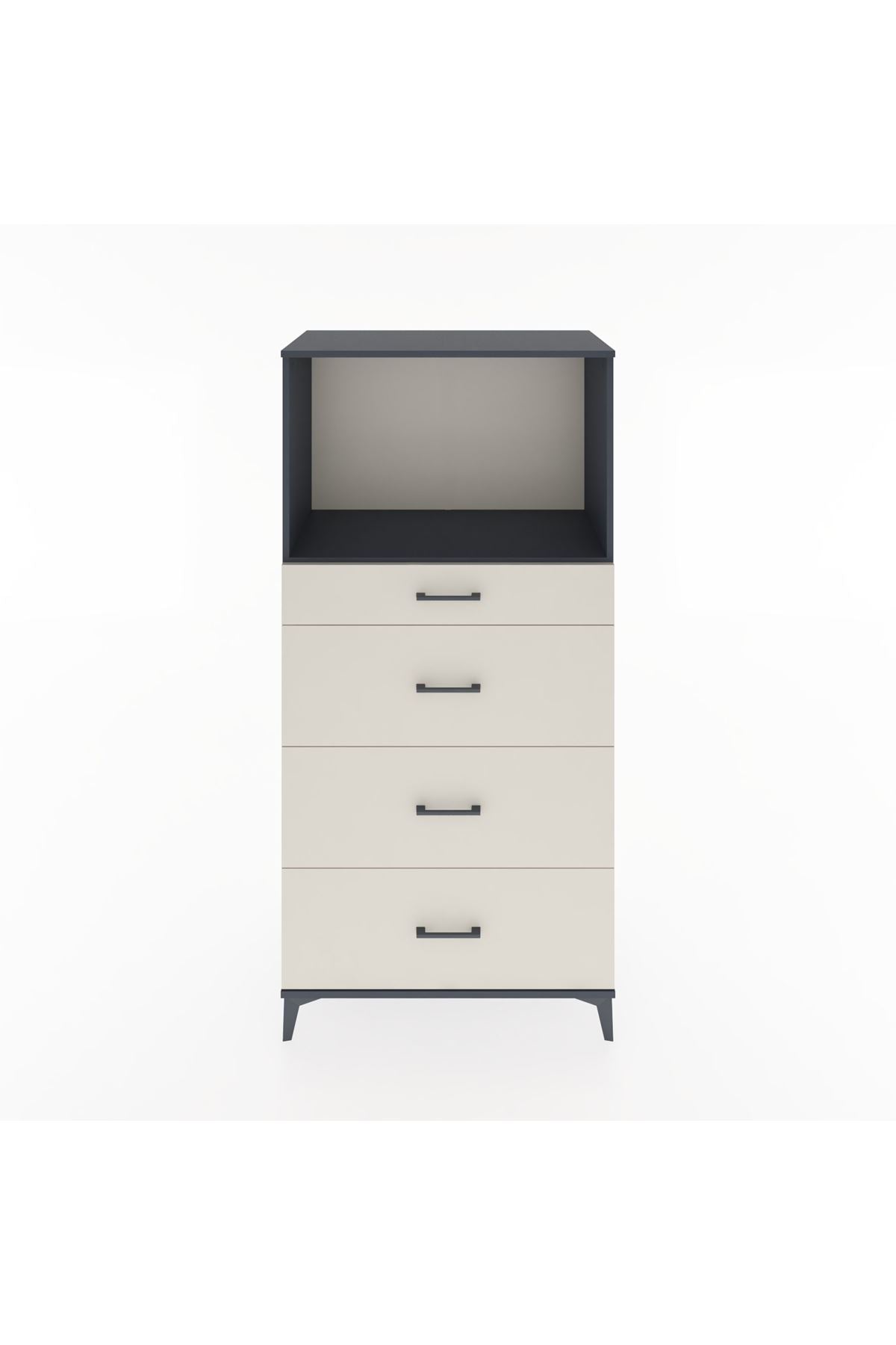 Hyperion Dolap Tek Raflı 4 Çekmeceli 88x44x182 - S57M051V4B