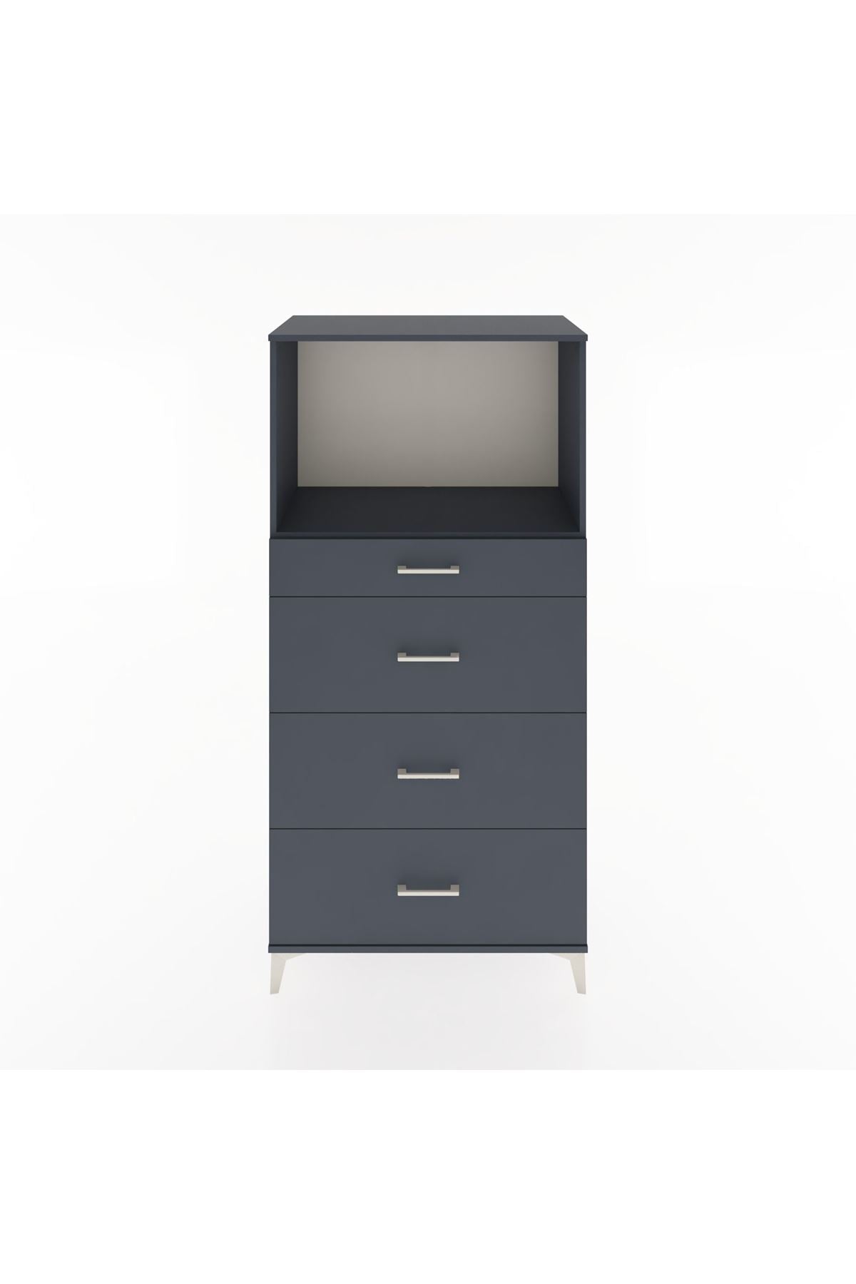 Hyperion Dolap Tek Raflı 4 Çekmeceli 88x44x182 - S57M051V5B