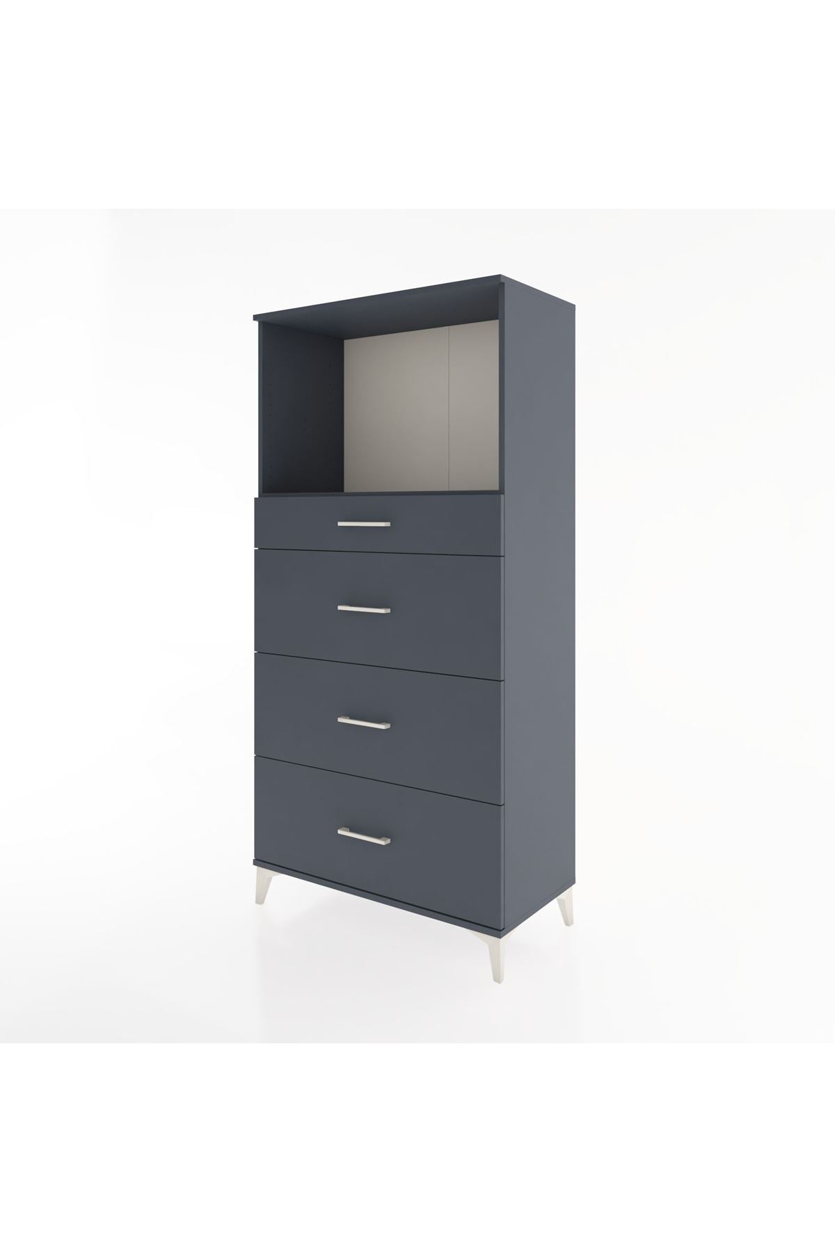 Hyperion Dolap Tek Raflı 4 Çekmeceli 88x44x182 - S57M051V5B