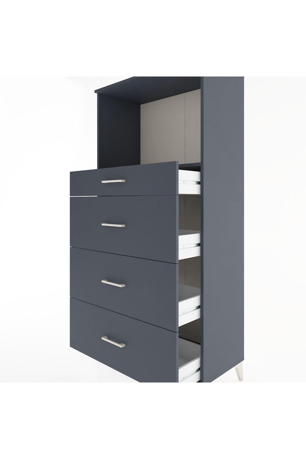 Hyperion Dolap Tek Raflı 4 Çekmeceli 88x44x182 - S57M051V5B
