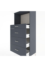 Hyperion Dolap Tek Raflı 4 Çekmeceli 88x44x182 - S57M051V5B