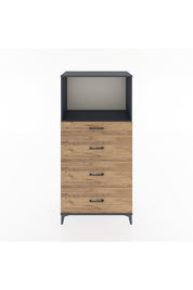 Hyperion Dolap Tek Raflı 4 Çekmeceli 88x44x182 - S57M051V6B