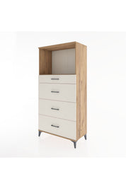 Hyperion Dolap Tek Raflı 4 Çekmeceli 88x44x182 - S57M051V7B