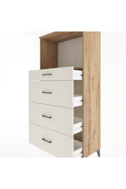 Hyperion Dolap Tek Raflı 4 Çekmeceli 88x44x182 - S57M051V7B