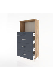 Hyperion Dolap Tek Raflı 4 Çekmeceli 88x44x182 - S57M051V8B