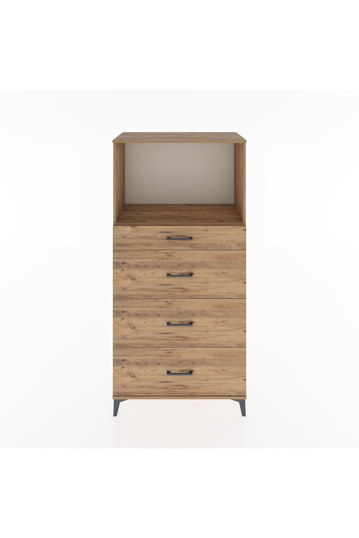 Hyperion Dolap Tek Raflı 4 Çekmeceli 88x44x182 - S57M051V9B
