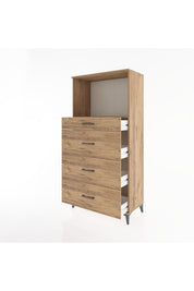 Hyperion Dolap Tek Raflı 4 Çekmeceli 88x44x182 - S57M051V9B