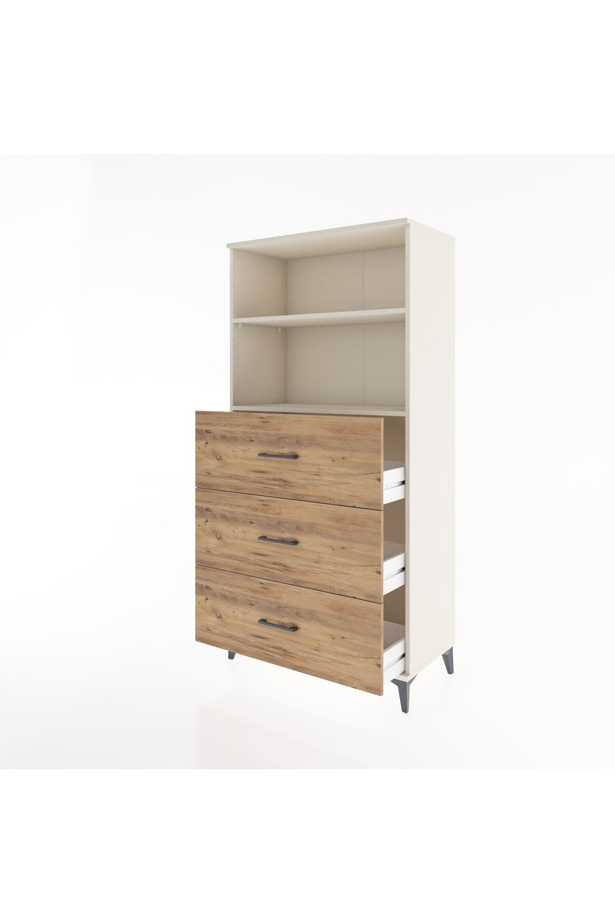 Hyperion Dolap 2 Raflı 3 Çekmeceli 88x44x182 - S57M052V3B