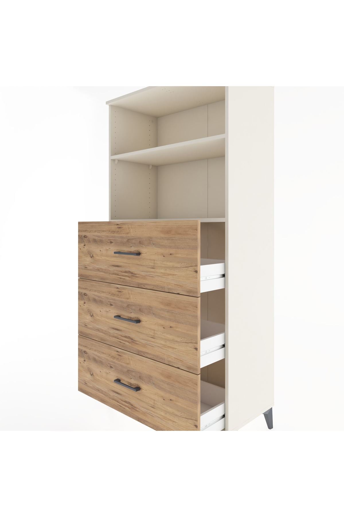 Hyperion Dolap 2 Raflı 3 Çekmeceli 88x44x182 - S57M052V3B