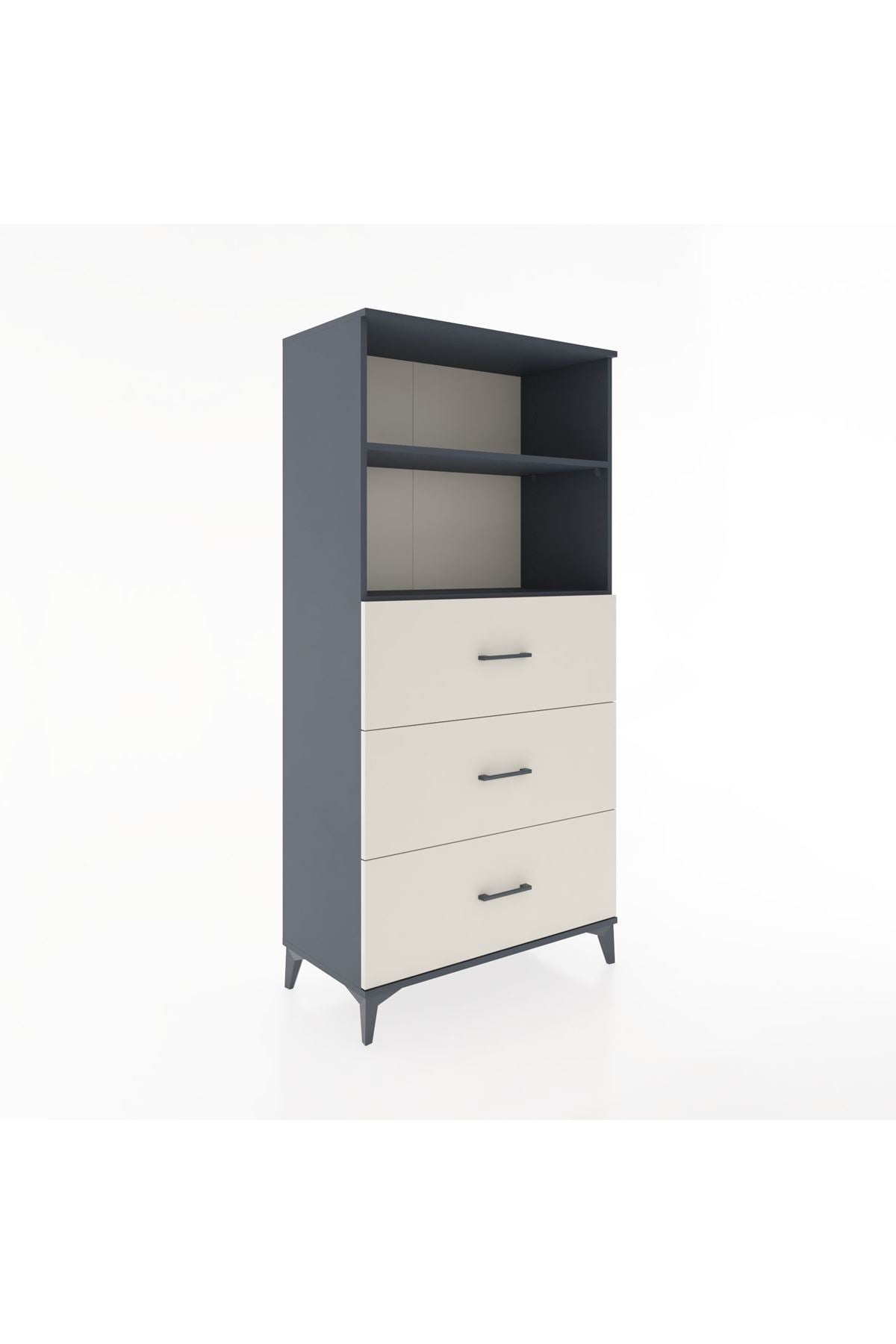 Hyperion Dolap 2 Raflı 3 Çekmeceli 88x44x182 - S57M052V4B