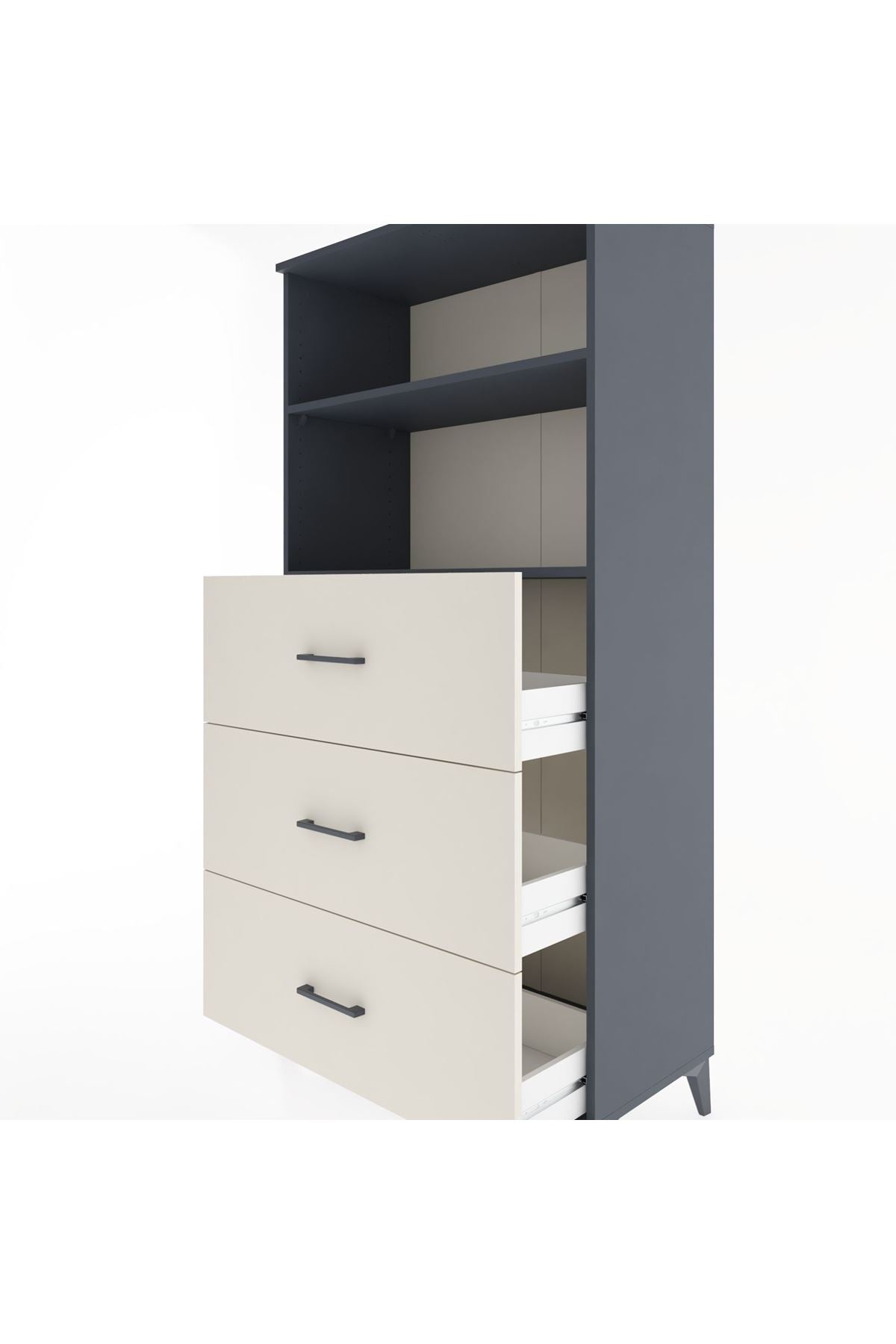 Hyperion Dolap 2 Raflı 3 Çekmeceli 88x44x182 - S57M052V4B