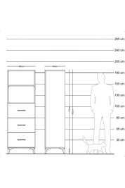 Hyperion Dolap 2 Raflı 3 Çekmeceli 88x44x182 - S57M052V7B