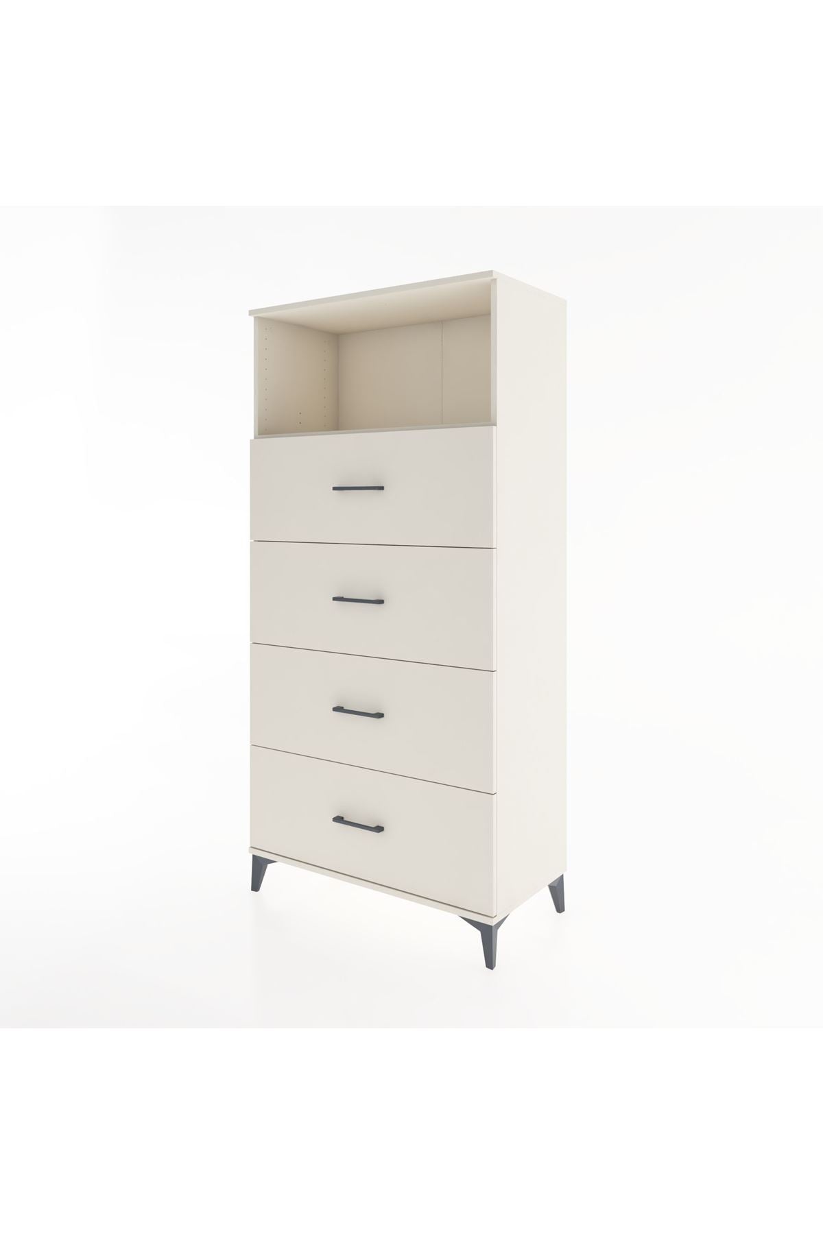 Hyperion Dolap Tek Raflı 4 Çekmeceli 88x44x182 - S57M053V1B