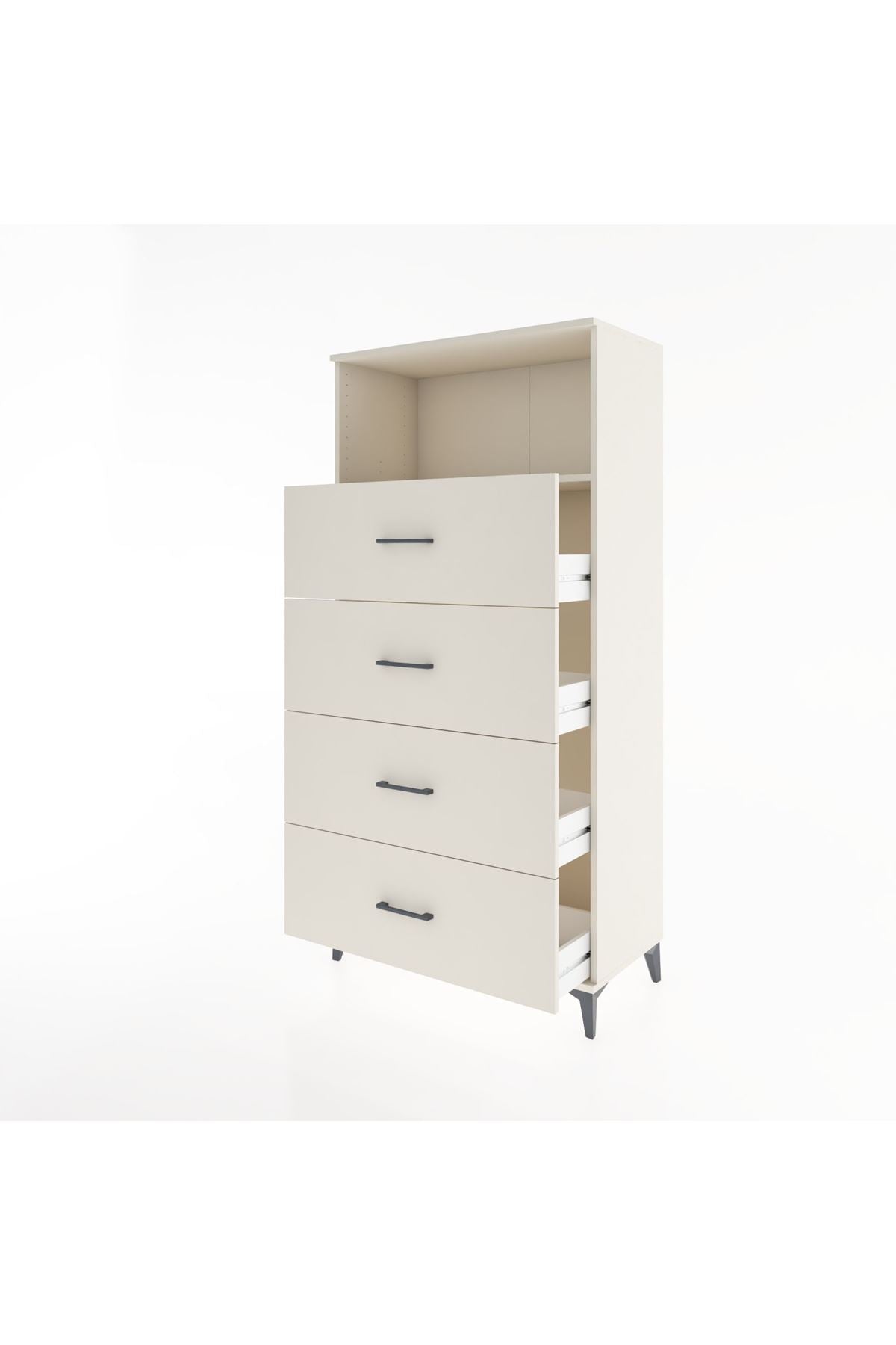 Hyperion Dolap Tek Raflı 4 Çekmeceli 88x44x182 - S57M053V1B