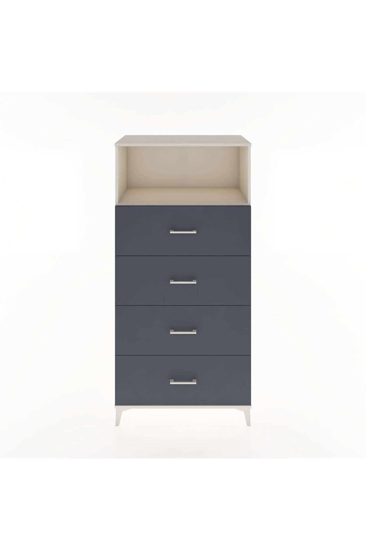 Hyperion Dolap Tek Raflı 4 Çekmeceli 88x44x182 - S57M053V2B