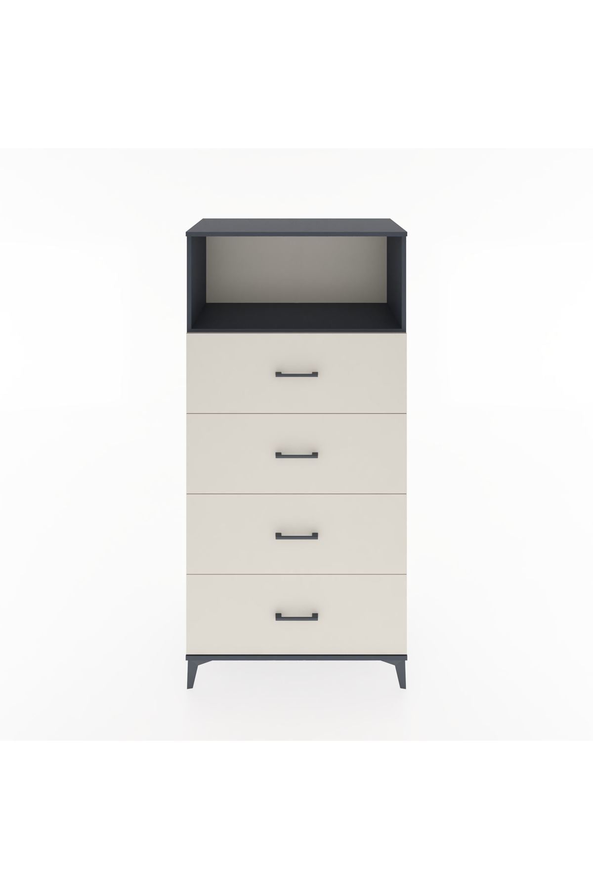 Hyperion Dolap Tek Raflı 4 Çekmeceli 88x44x182 - S57M053V4B