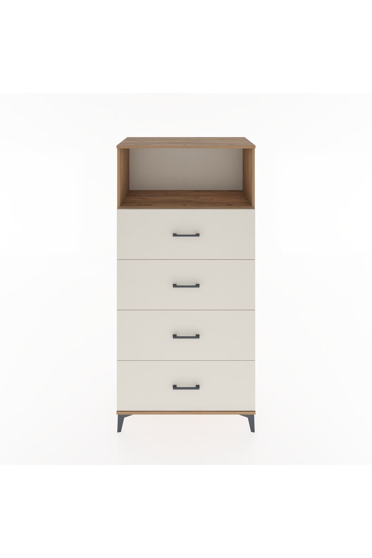 Hyperion Dolap Tek Raflı 4 Çekmeceli 88x44x182 - S57M053V7B