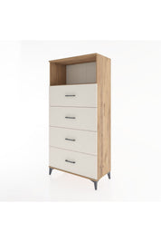 Hyperion Dolap Tek Raflı 4 Çekmeceli 88x44x182 - S57M053V7B