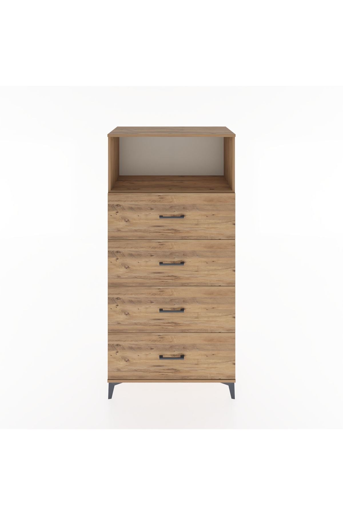 Hyperion Dolap Tek Raflı 4 Çekmeceli 88x44x182 - S57M053V9B