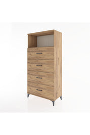 Hyperion Dolap Tek Raflı 4 Çekmeceli 88x44x182 - S57M053V9B