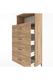 Hyperion Dolap Tek Raflı 4 Çekmeceli 88x44x182 - S57M053V9B
