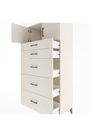 Hyperion Dolap Tek Raflı 5 Çekmeceli 2 Kapaklı 88x44x182 - S57M022V1B