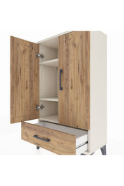 Arges Komodin 3 Raflı Tek Çekmeceli 2 Kapaklı 60x30x106 - S15M004V3A