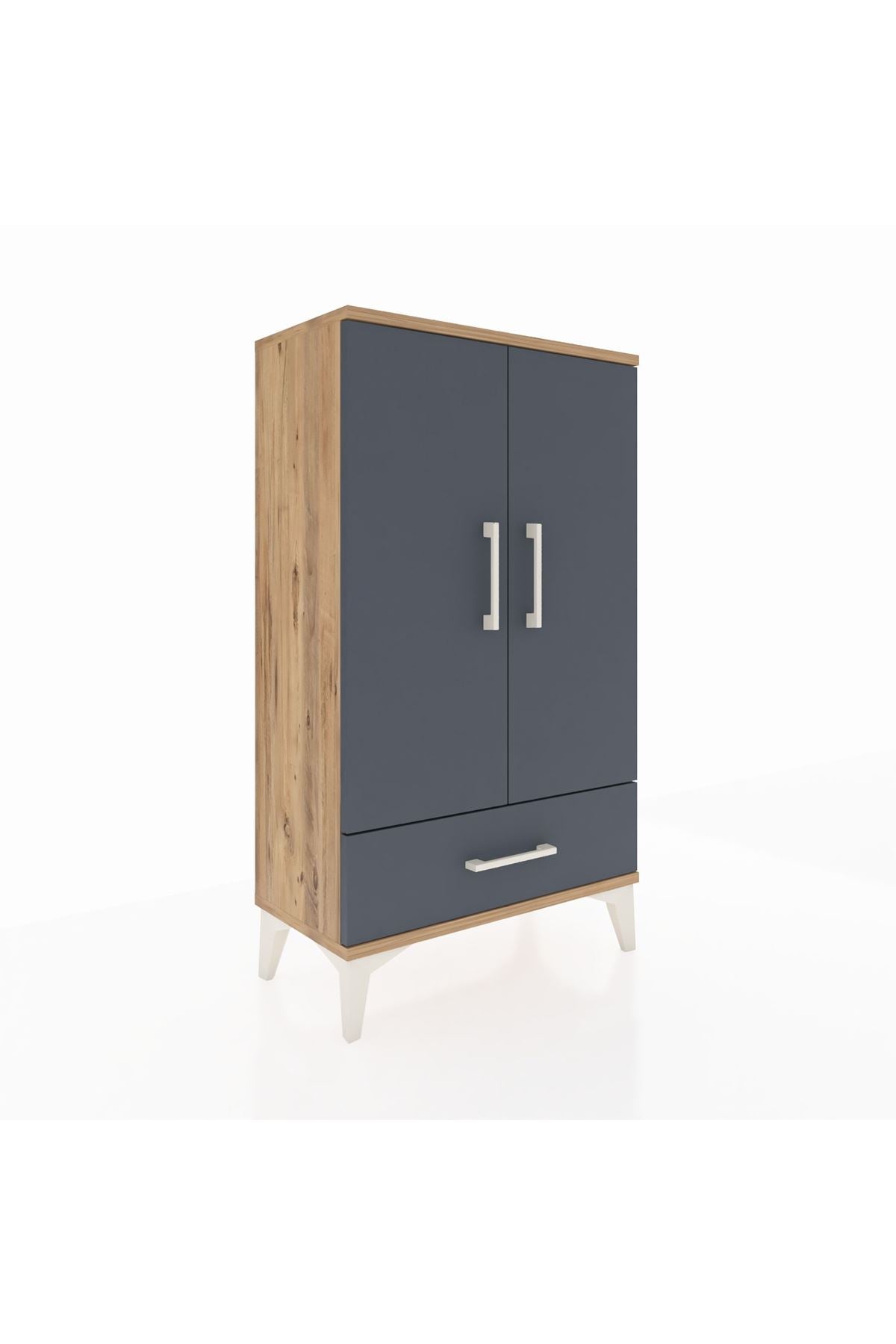 Arges Komodin 3 Raflı Tek Çekmeceli 2 Kapaklı 60x30x106 - S15M004V8A