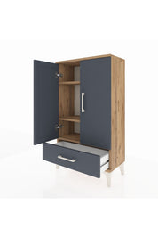 Arges Komodin 3 Raflı Tek Çekmeceli 2 Kapaklı 60x30x106 - S15M004V8A