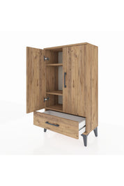 Arges Komodin 3 Raflı Tek Çekmeceli 2 Kapaklı 60x30x106 - S15M004V9A