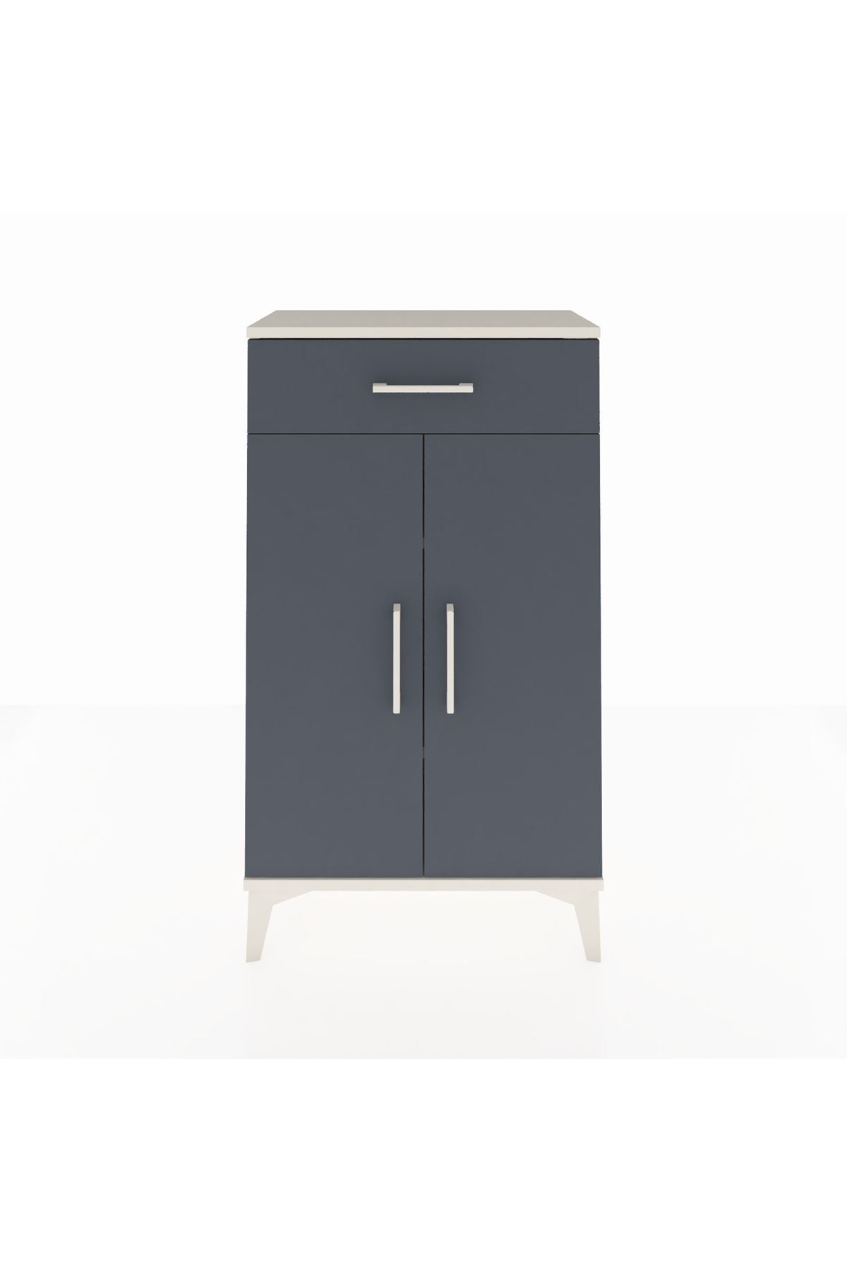 Arges Komodin 2 Raflı Tek Çekmeceli 2 Kapaklı 60x30x106 - S15M005V2A