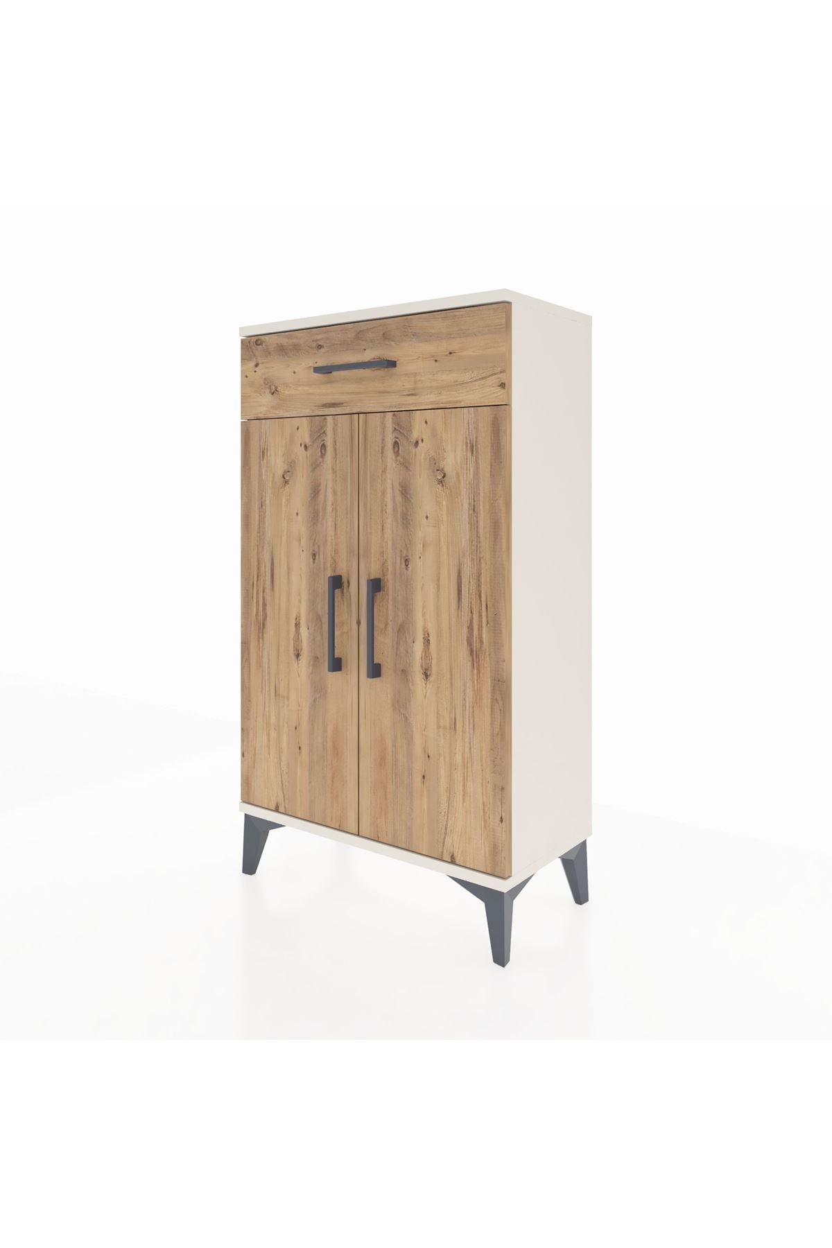 Arges Komodin 2 Raflı Tek Çekmeceli 2 Kapaklı 60x30x106 - S15M005V3A
