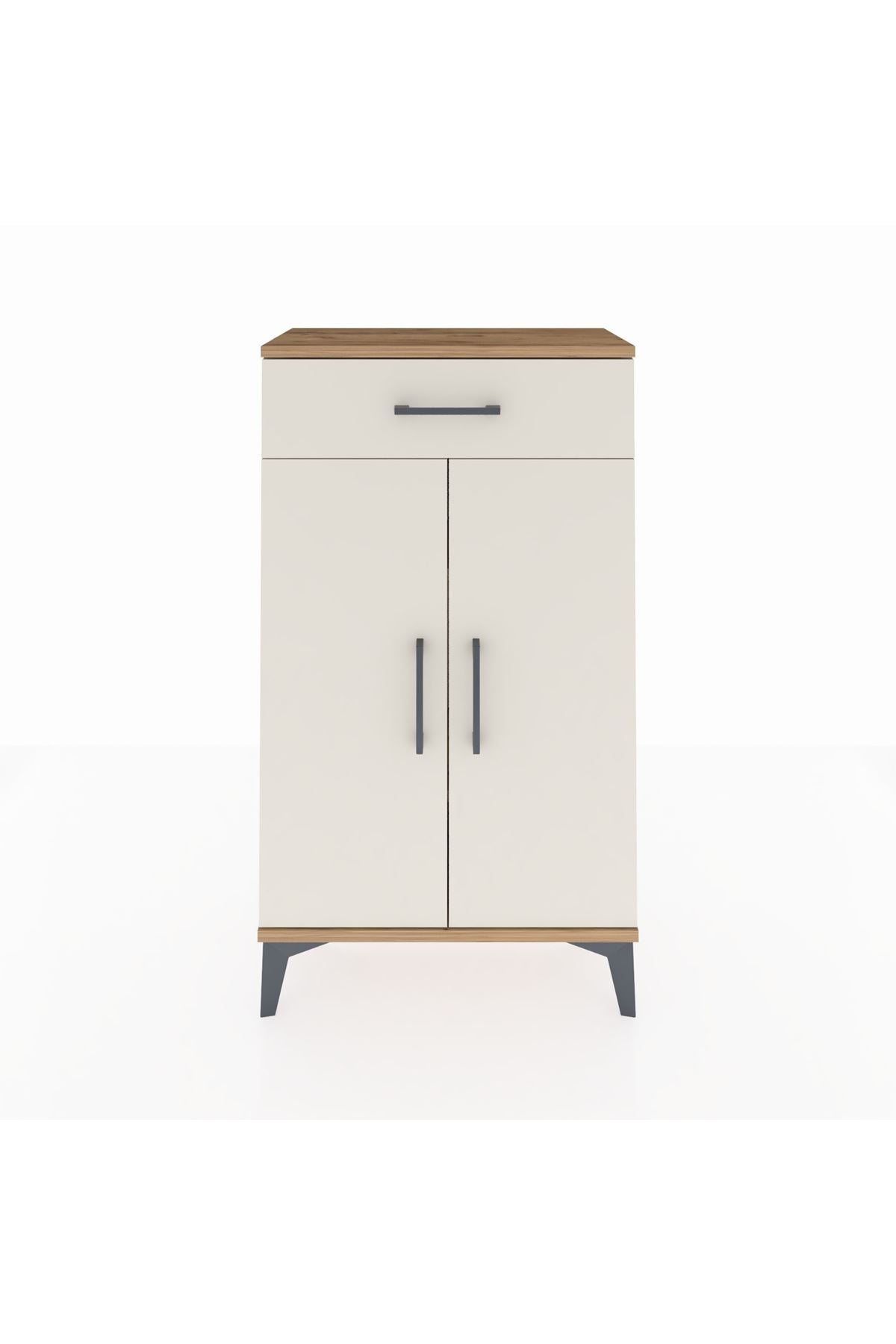 Arges Komodin 2 Raflı Tek Çekmeceli 2 Kapaklı 60x30x106 - S15M005V7A