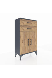 Arges Komodin Tek Raflı 2 Çekmeceli 2 Kapaklı 60x30x106 - S15M006V6A