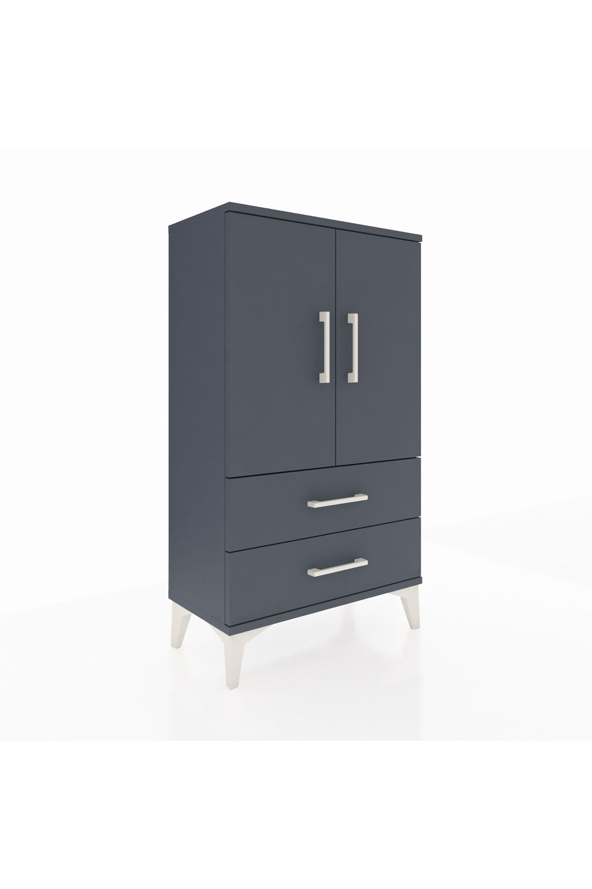 Arges Komodin 2 Raflı 2 Çekmeceli 2 Kapaklı 60x30x106 - S15M007V5A
