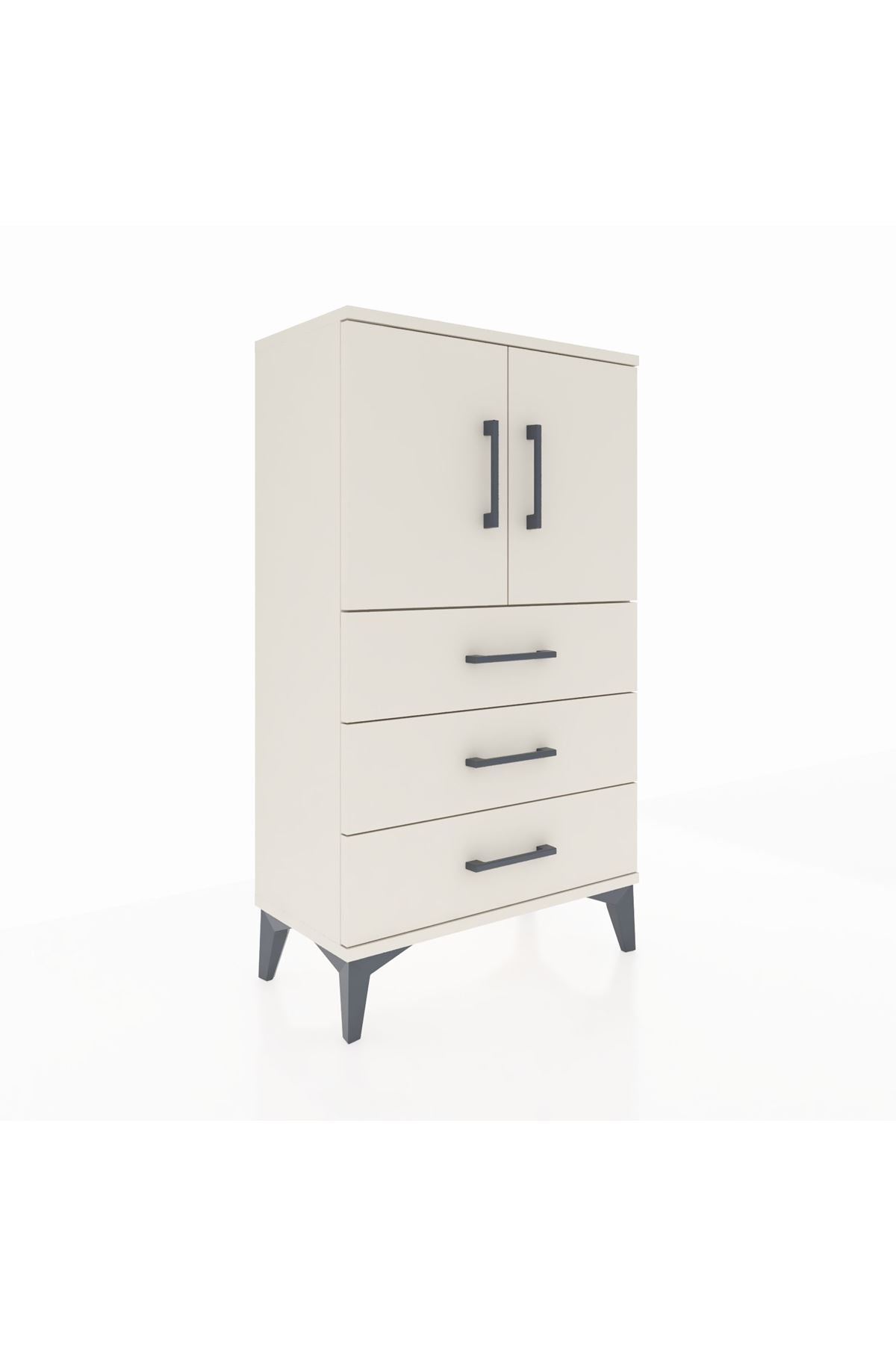Arges Komodin 2 Raflı 3 Çekmeceli 2 Kapaklı 60x30x106 - S15M008V1A